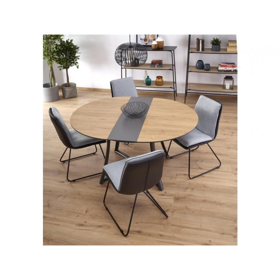 Okrogla raztegljiva miza MOTI je kvalitetna okrogla miza, ki se raztegne in vam omogoča namestitev šestih ali več oseb. Dimenzije: - D: 118/148 x G: 118 x