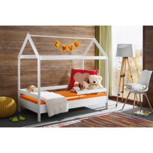 Otroška postelja LARA je moderna postelja primerna za otroške. Dobavljiva je v beli barvi. Izdelana je v EU. Dimenzije: - 67 x 124/56,90 Dimenzije