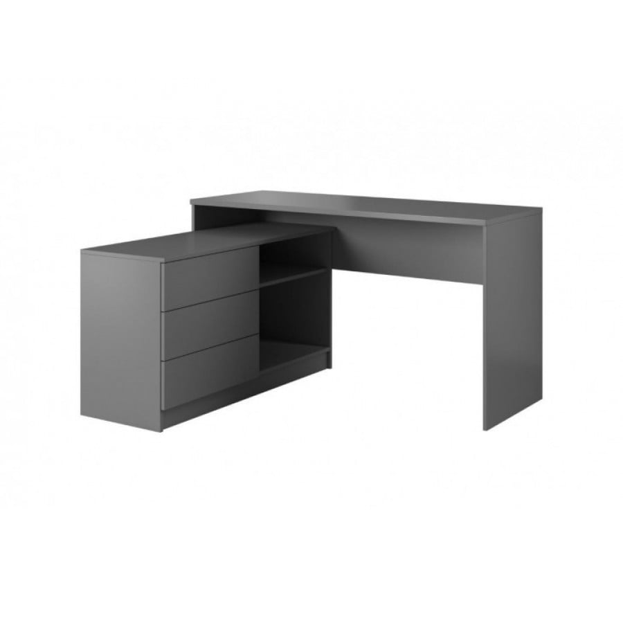 Značilnosti TEODORA pisarniške mize je sodobni dizajn, primeren za vsak prostor. Predalniki se odpirajo s push-click sistemom, namesti se jih lahko na levo