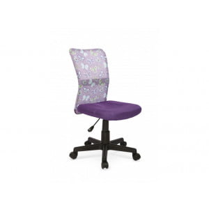 Pisarniški stol DINO je vrtljiv in nastavljiv po višini Je udoben in kvaliteten pisarniški stol, primeren za mladinske sobe. Barve: - Vijolična Material: -