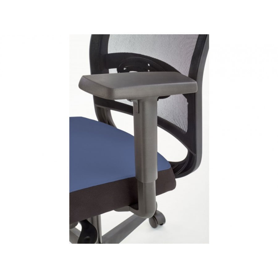 Moderno zasnovani pisarniški stol ETTA je nastavljiv po višini, ima sinkro mehanizem, nastavljive rokonaslone v treh pozicijah in nastavitev v ledvenem delu
