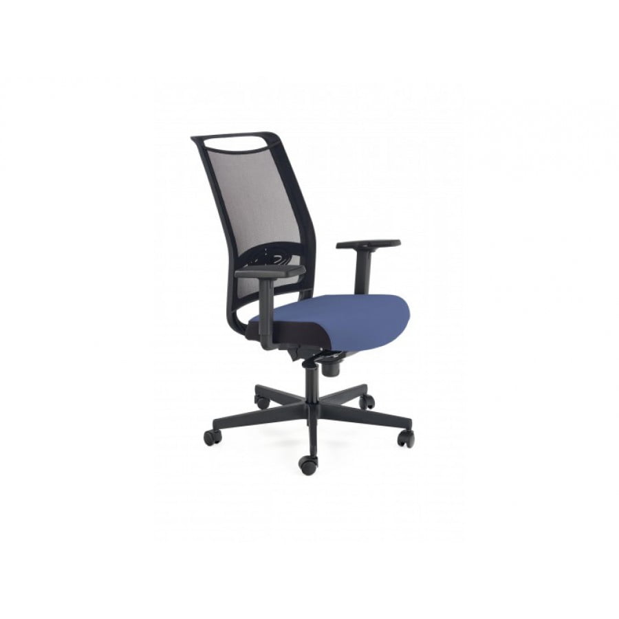 Moderno zasnovani pisarniški stol ETTA je nastavljiv po višini, ima sinkro mehanizem, nastavljive rokonaslone v treh pozicijah in nastavitev v ledvenem delu
