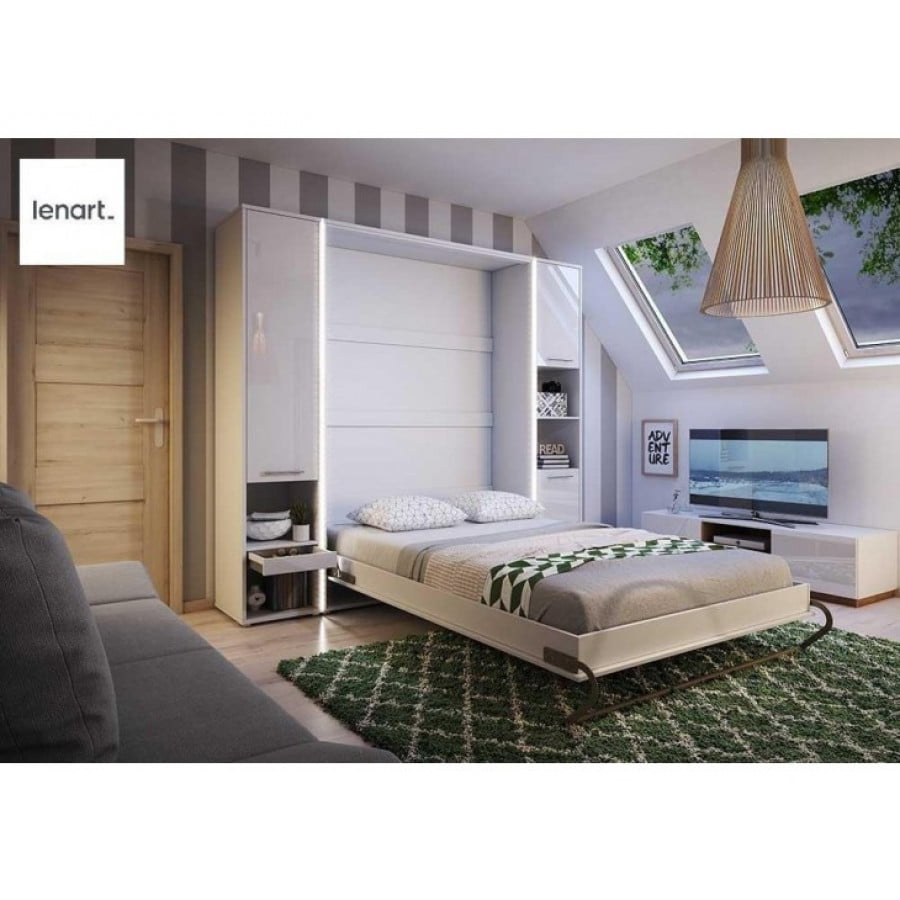 Stenska vertikalna postelja METULJ PRO vam omogoča, da katero koli sobo spremenite v popolno uporabno in estetsko privlačno spalnico.Je super rešitev za