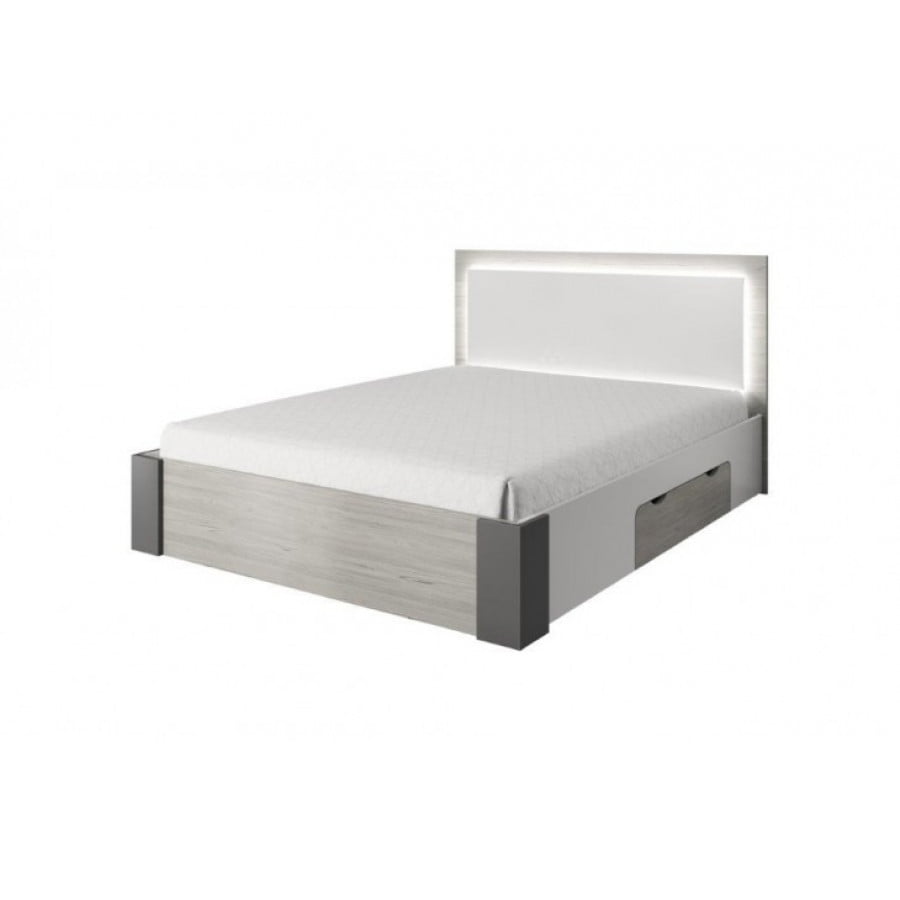 Postelja ZEUS je odlična postelja, primerna za vsako spalnico. Narejena je iz kvalitetne laminirane plošče in ima ABS robove. Uporaba hladne bele LED