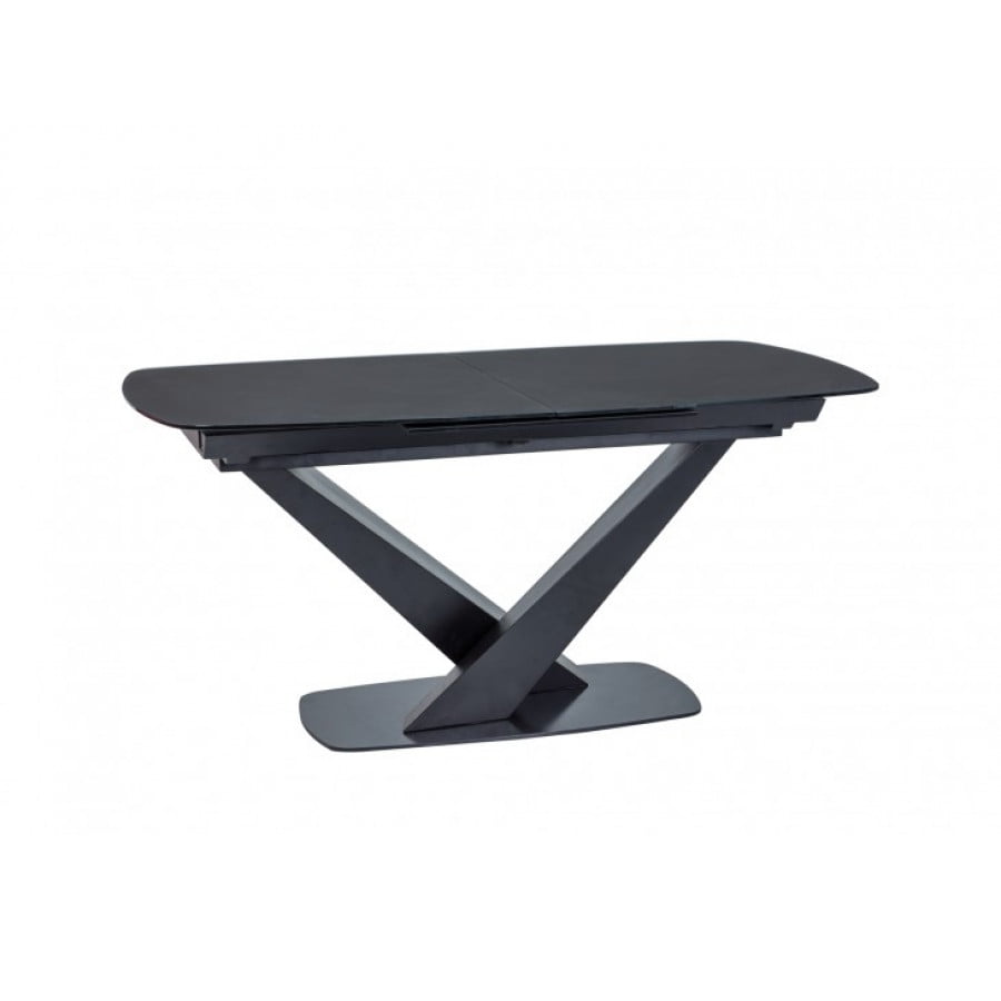 Moderna miza ASIN je v črni mat barvi. Mizna plošča je napravljena iz kaljenega stekla. Podnožje mizne plošče je napravljeno iz kovine in MDF-ja. Miza je