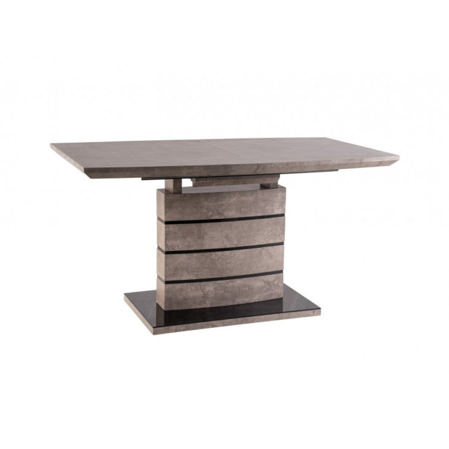 Raztegljiva pravokotna miza LEON beton navdaja vaš jedilni prostor z rustikalnim šarmom. Obenem odraža izbran okus in se odlično ujema z nevtralnimi