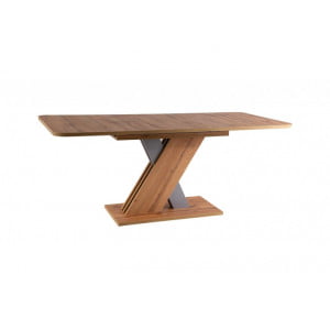 Moderna miza SAINT v barvi hrast/srebrna. Miza je narejena iz kakovostnih materialov, vsebuje ABS rob.