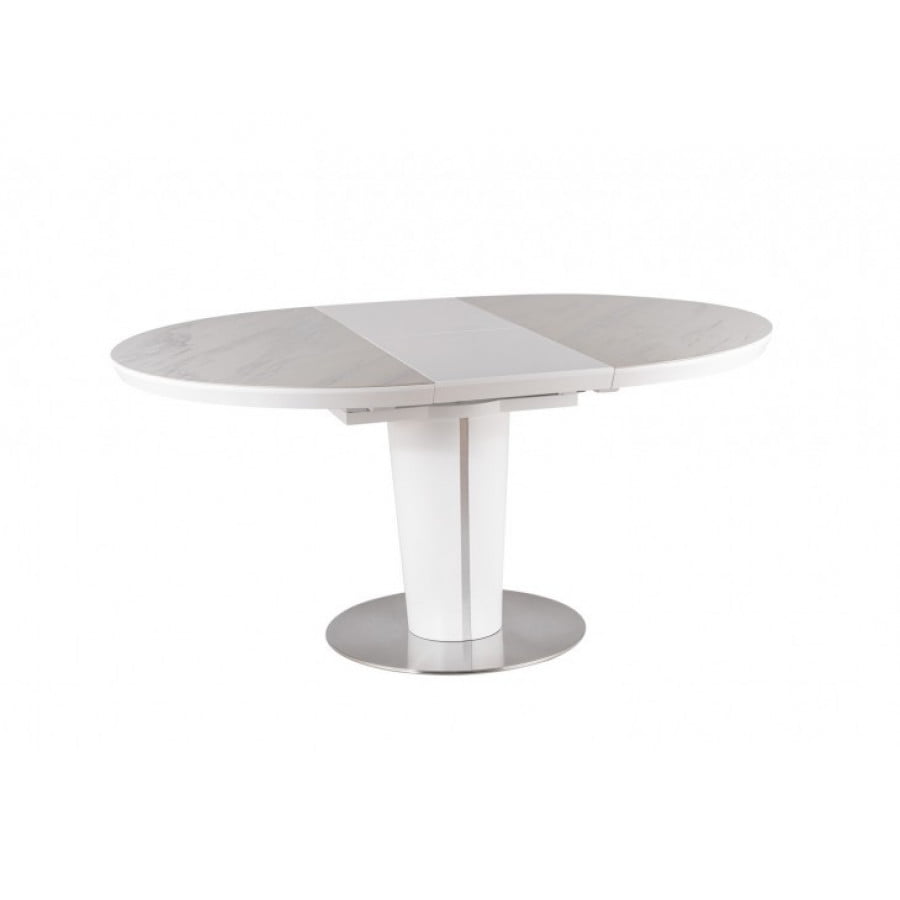 Raztegljiva miza SPIRIT okrogle oblike (ovalne v raztegnjeni poziciji) navdaja vaš jedilni prostor s preprosto eleganco. Z možnostjo raztega je še posebej