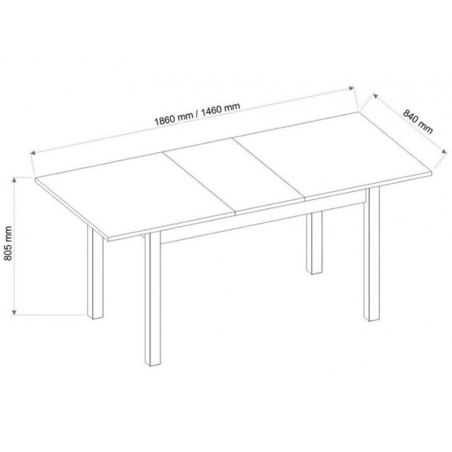 Raztegljiva miza KVIN je moderna a hkrati elegantna miza, ki bo popestrila vsak prostor. Ima črne, vitke noge v kombinaciji z vrhunskim lesom. Dimenzija: -