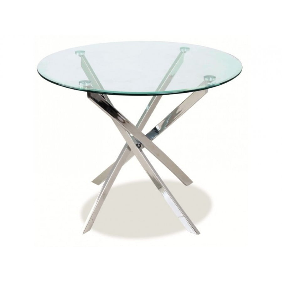 Moderna miza AIS je narejena iz kakovostnih materijalov. Ogrodje je iz kroma, mizna plošča pa je iz kaljenega stekla. Možne barve: - ogrodje krom - plošča