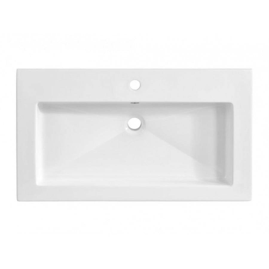 Vgradni kopalniški umivalnik RESET 80D je trpežen umivalnik sodobnih linij. Narejen je iz keramike v beli barvi in se lepo poda v vsakršno kopalnico.