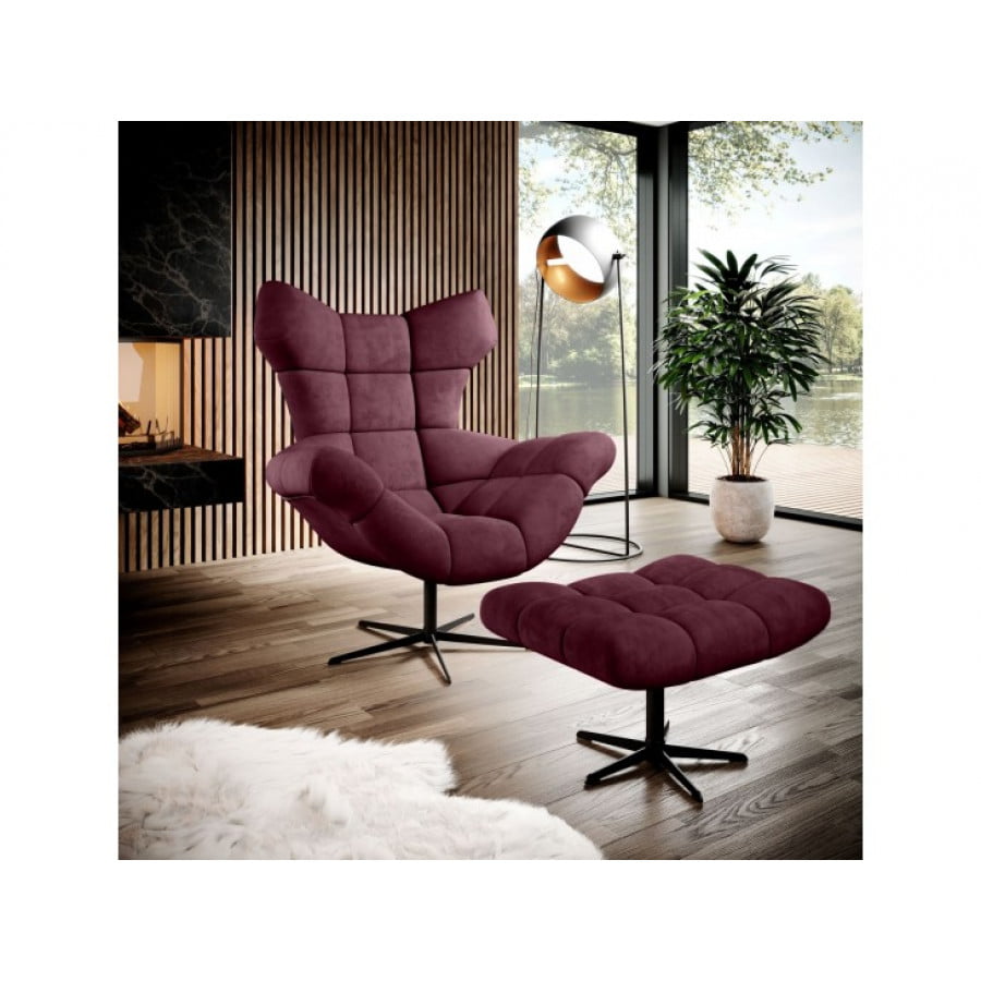 Popestrite svoj dom z udobnim in modernim foteljem SWEET. Fotelj se lahko vrti na 360 stopinj. Ima možnost nagiba naslonjala.Dobavljiv je v več barvah