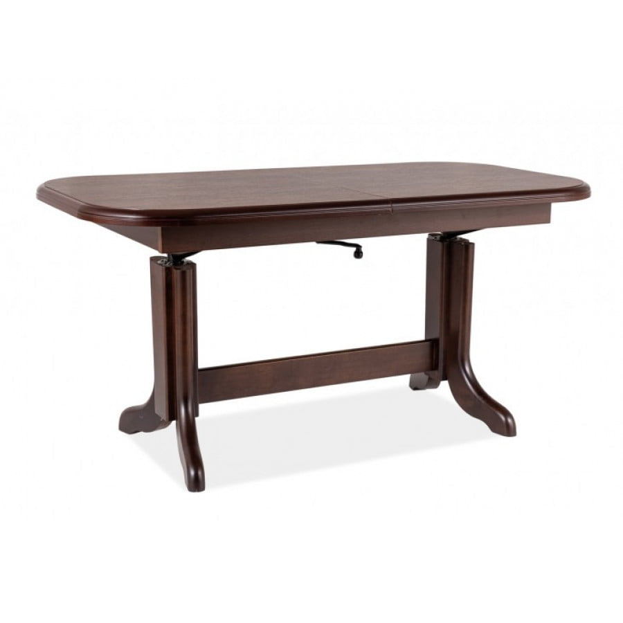 Klubska miza EMILIA vas bo navdušila s svojo funkcionalnostjo. Mizna plošča je narejena iz iverala, podnožje pa je leseno. Miza je raztegljiva, z