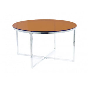 Kovinska klubska miza KRISTAL bo zagotovo popestrila vaš dnevni prostor. Barve: - Srebrna Material: - Kaljen steklo - Kovina Dimenzije: - Širina: Ø80cm -