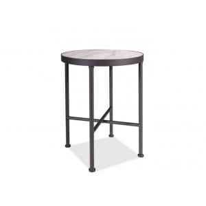Kovinska klubska mizica LIRA je preprosta in moderna. Površina je v sivo-belem marmornem vzorcu. Barva: - Površina: sivo-bela - Podnožje: črna mat