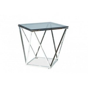 Moderna klubska mizica VERIL. Je zelo kvalitetna in stabilna. Mizna plošča je napravljena iz kaljenega stekla. Podnožje mizne plošče je napravljeno iz