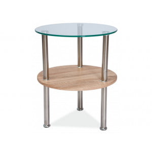 Moderna klubska mizica VET je odlična izbira za vaš dom. Mizna plošča je narejena iz kaljenega stekla, ogrodje mizice pa it MDF-a in kovine. Barva: -