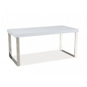 Moderna in praktična klub miza je dobavljiva v barvi kot je na sliki. Metalno podnožje, material MDF. Barva: -bela visoki sijaj Dimenzija: -D:100 cm -G:50 cm