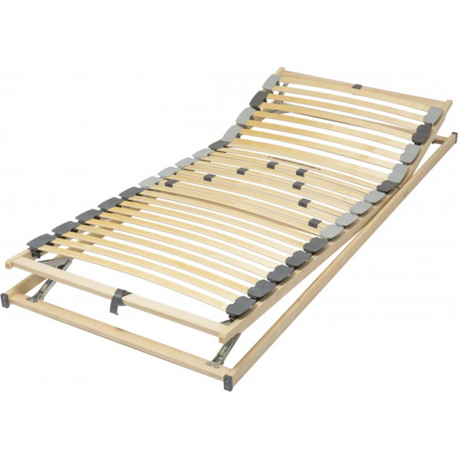 Okvir iz slojnega lesa s 28 vzmetenimi letvicami vam omogoča udoben spanec. V predelu hrbta si lahko nastavite trdoto po vaših potrebah. Pod MOLY TW RALAX