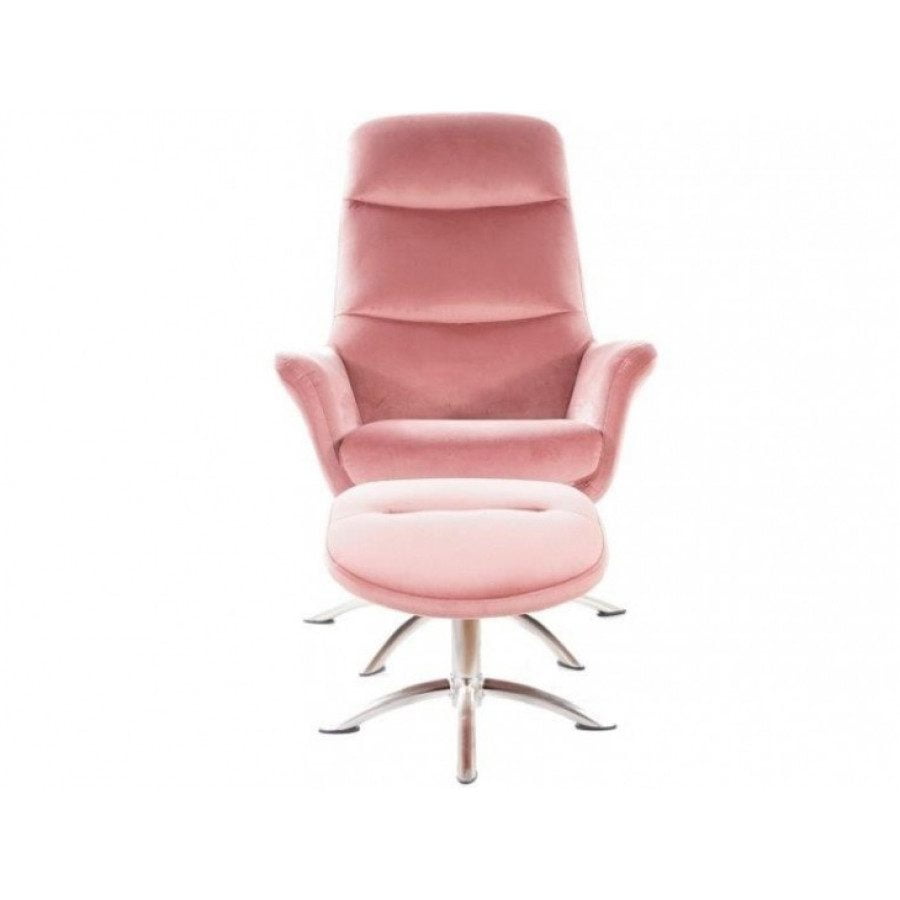 Fotelj LALITA je narejen iz kvalitetnega žamet blaga in dostopen v roza ter sivi barvi. Noge so iz jekla in ima TILT mehanizem. Poleg dobite tudi naslon za