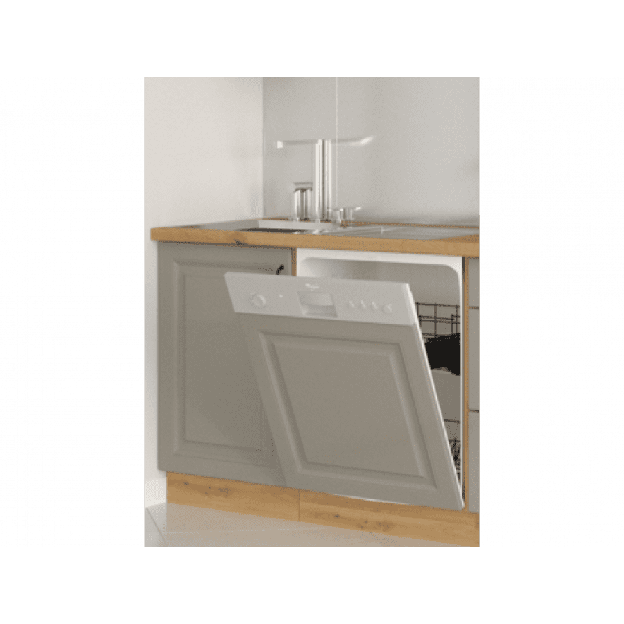 Kuhinjski blok ALISA 350 cm je dobavljiva v taupe barvi. Debelina delovnega pulta je 38 mm. Kuhinja je izdelana iz oplemenitenih ivernih plošč debeline 16 mm