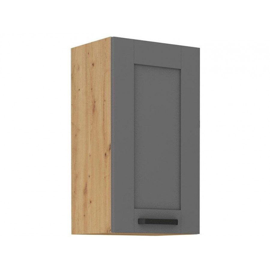 Kuhinjski blok LIMA 150 cm je dobavljiva v sivi barvi. Debelina delovnega pulta je 38 mm. Kuhinja je izdelana iz oplemenitenih ivernih plošč debeline 16 mm