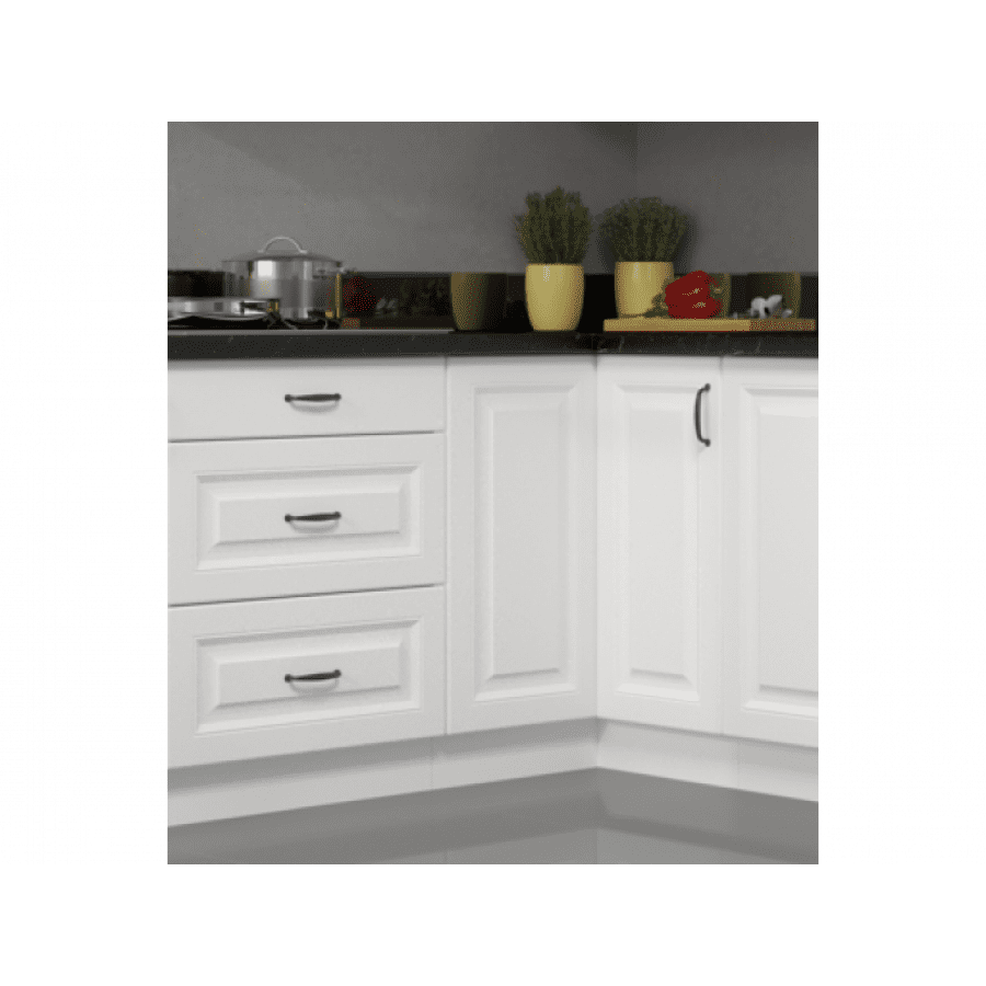 Kuhinjski blok SOFIA 190x350 cm je dobavljiva v beli barvi. Debelina delovnega pulta je 38 mm. Fronte kuhinje imajo MDF rob. Kuhinja je izdelana iz