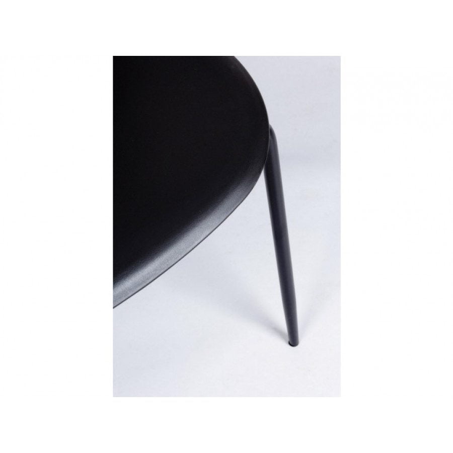 Kuhinjski stol IRIS črna ima noge iz jekla, naslonjalo in sedalni del pa sta plastična. Material: - Jeklo - Plastika Barva: - Črna Dimenzije: širina: 45cm