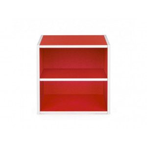 Okrasna kocka CUBO 3 rdeča je narejena iz vezane plošče v sivi barvi. Vsebuje poličko. Material: - Vezana plošča Barva: - Rdeča Dimenzije: širina: 35cm