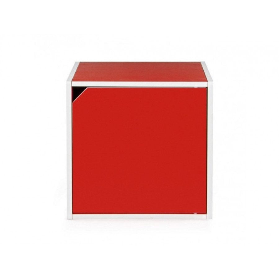 Okrasna kocka CUBO rdeča je narejena iz vezane plošče v sivi barvi. Vsebuje vratca. Material: - Vezana plošča Barva: - Rdeča Dimenzije: širina: 35cm