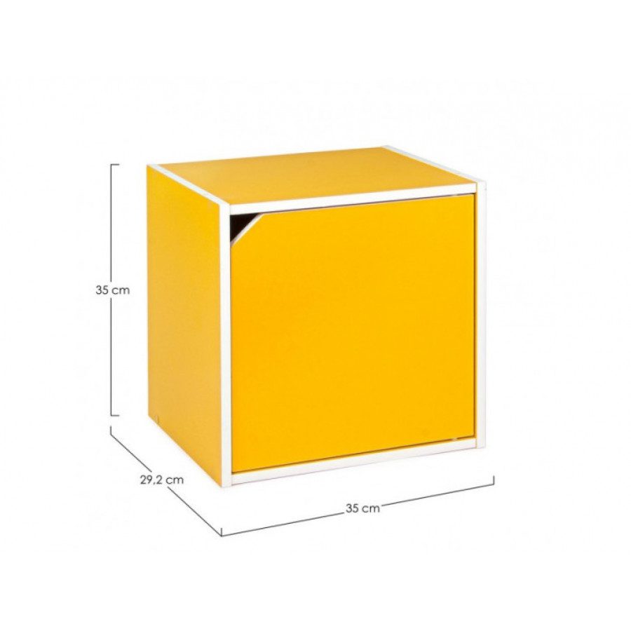 Okrasna kocka CUBO rumena je narejena iz vezane plošče v sivi barvi. Vsebuje vratca. Material: - Vezana plošča Barva: - Rumena Dimenzije: širina: 35cm