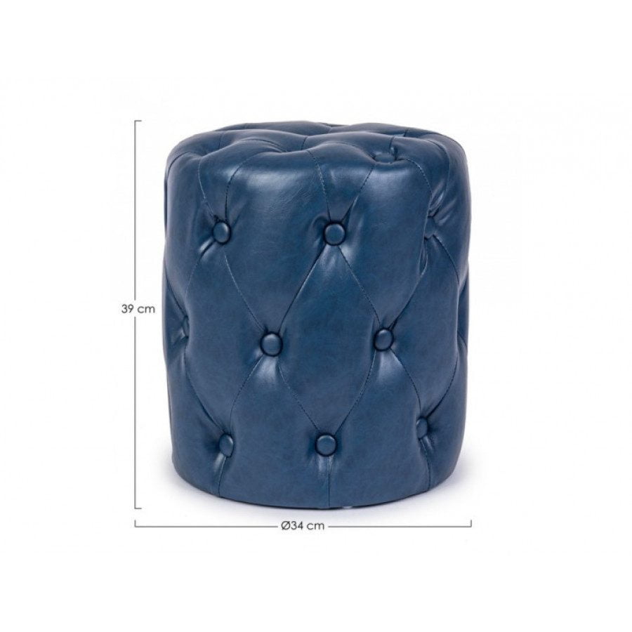 Tabure BATILDA modra ima strukturo iz borovega lesa in vezne plošče, oblečen je v umetno usnje. Material: - Borov les - Umetno usnje Barva: - Modra