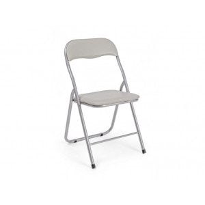 Zložljivi stol JOY taupe ima strukturo iz srebrnega jekla, sedež in naslonjalo sta obložena in oblečena v mat PVC. Material: - Jeklo - PVC Barva: - Srebrna