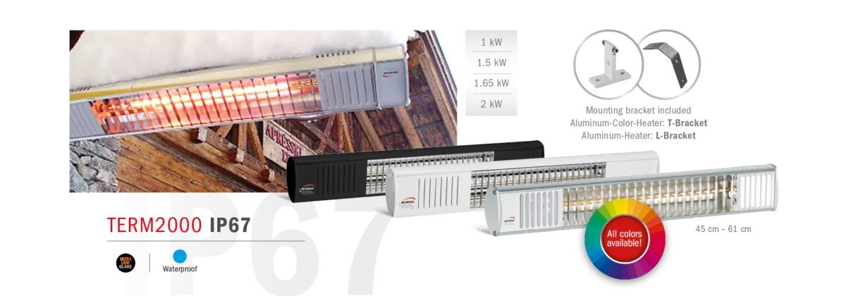 Zunanji električni grelec za terase