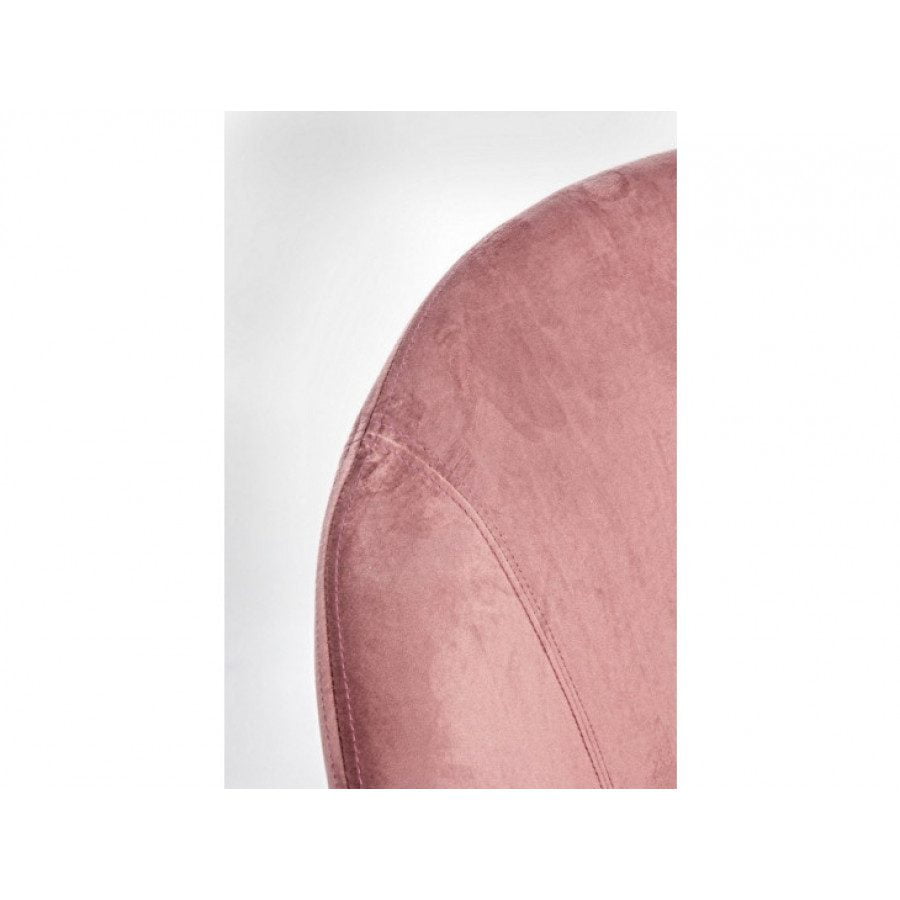 Fotelj ANNIKA roza ima okvir iz jekla, prevleka iz poliestra ki oddaja učinek žameta. Polnilo fotelja je z poliuretansko peno. Material: - Jeklo - Poliester