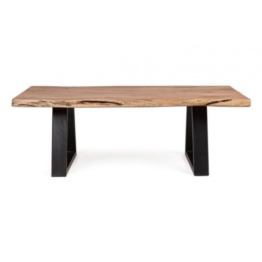 Jedilna miza ARTUR 115X65 ima top iz lesa, jeklene noge. Ker je les ročno oblikovan lahko pride do različnih oblik in velikosti. Material: - Akacijev les -