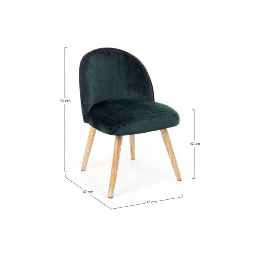 Jedilni stol ADELINE črna ima okvir iz borovega lesa in MDF-ja, noge so iz hrastovega lesa. Prevleka je iz poliestra z učinkom žameta. Material: - Borov les