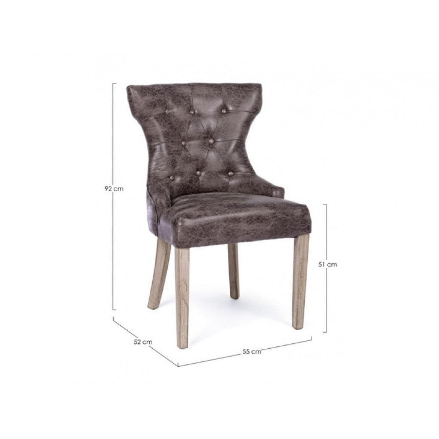 Jedilni stol AZELIA rjava ima strukturo iz lesa, sedež in naslon pa sta oblečena v tkanino (40% poliester, 30% bombaž ter 30% len). Material: - Les -