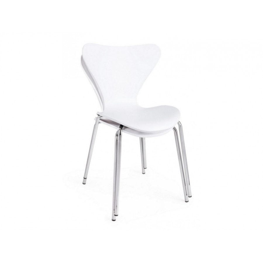 Jedilni stol TESSA je dobavljiv v beli barvi. Naslonjalo in sedež sta iz plastike. Noge so kovinske. Dimenzije: širina: 50cm globina: 49,5cm višina: 82cm