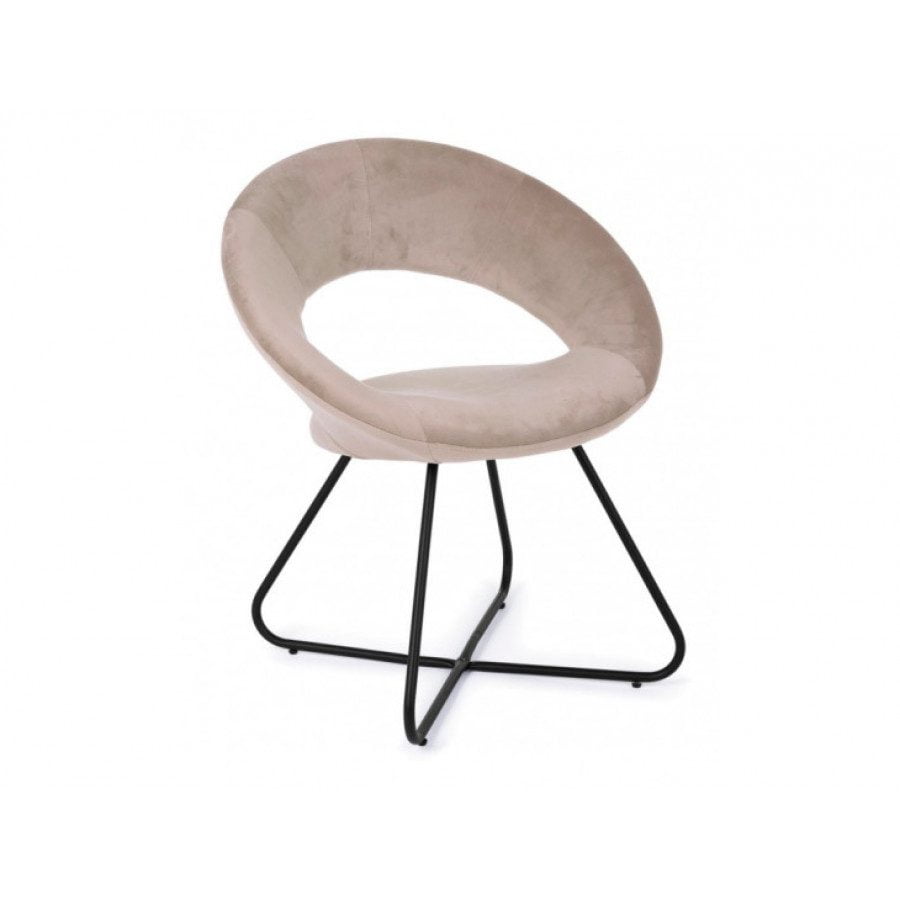 Jedilni stol VANITY taupe je narejrn iz poliuretanske pene ki je oblečena v poliester, tako da daja občutek žameta. Struktura sedeža ter hrbta sta iz lesa,