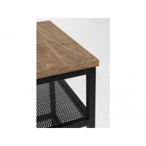 Klub miza RODERIC je dobavljiva v črno-rjavi kombinaciji. Ogrodje je kovinsko, mizna plošča pa je lesena (mango). Dimenzije: širina: 43cm globina: 43cm