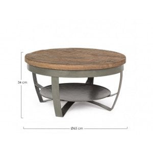 Klubska miza NARVIK D65 ima jekleni okvir in vrh iz lesa. Material: - Jeklo - Mangov les Barva: - Črn okvir - Les Dimenzije: širina: Ø65cm višina: 34hcm
