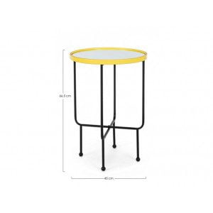 Klubska miza PAINTER D45 rumena je narejena iz stekla ter jekla. Dimenzije: širina: 45cm globina: 45cm višina: 66.5cm