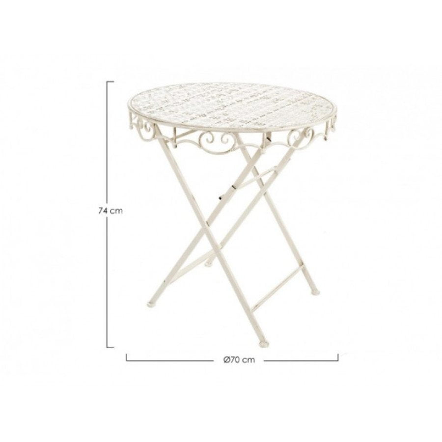 Klubska mizica EMILY TO je narejena iz kovine in je zložljiva. Dimenzije: širina: 70cm višina: 74hcm višina: 74cm
