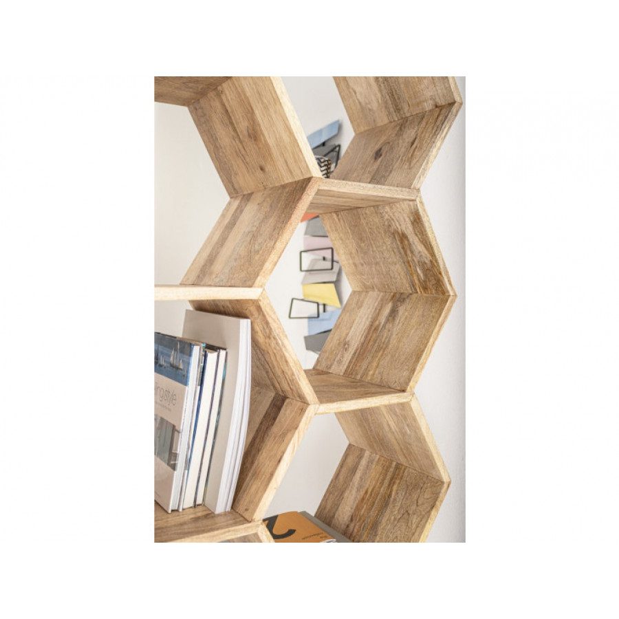Knjižni poličnik WAHIDA ima jekleno osnovo ter okvir iz lesa. Dimenzije: širina: 100cm globina: 30cm višina: 186cm