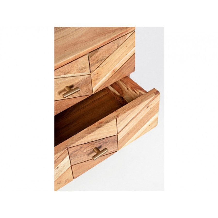 Nočna omarica 2C RAIDA je narejena iz lesa v kombinaciji z jeklenimi nogami. Dimenzije: širina: 50cm globina: 35cm višina: 55cm