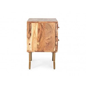 Nočna omarica 2C RAIDA je narejena iz lesa v kombinaciji z jeklenimi nogami. Dimenzije: širina: 50cm globina: 35cm višina: 55cm