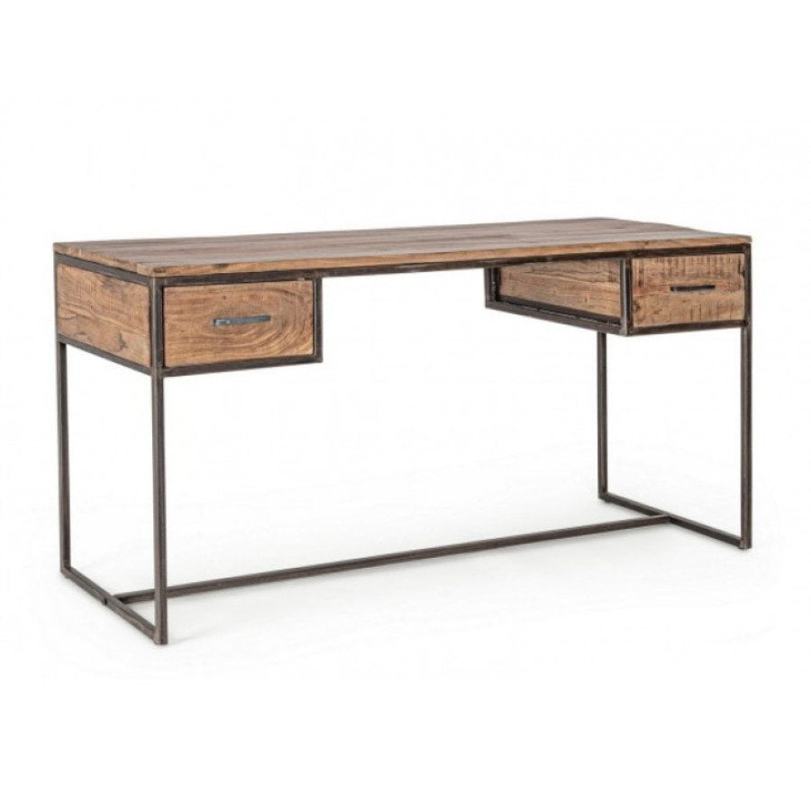Pisalna miza 2C ELMER je narejena iz lesa v kombinaciji z kovinskim okvirjem. Material: - Kovina - Les Barva: - Akacijev les - Črna Dimenzije: širina: 150cm