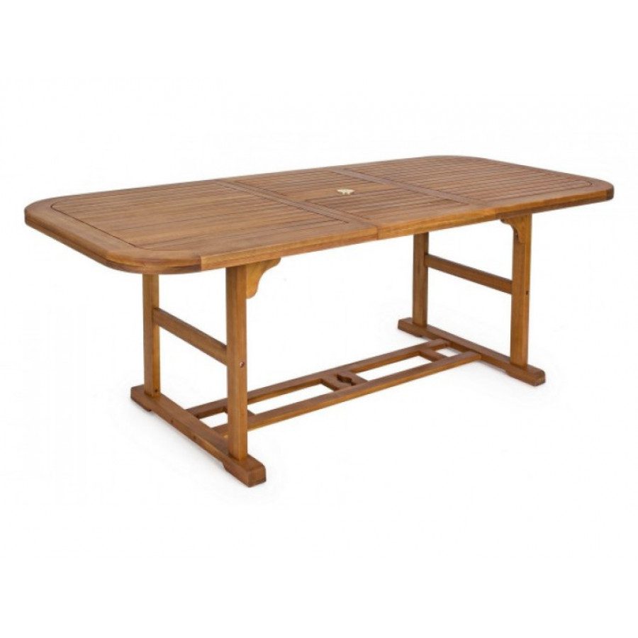 Vrtna raztegljiva miza NOEMI RETT 150-200X90 je narejena iz lesa in čez ima oljno oblogo. Material: - Les Barva: - Akacijev les Dimenzije: širina: 150-200cm