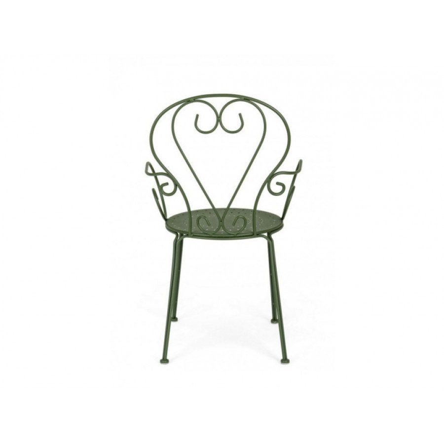 Vrtni stol ETIENNE zelena je narejen iz jekla in ima mat zaključek. Material: - Jeklo Barve: - Zelena Dimenzije: širina: 49cm globina: 49cm višina: 89cm